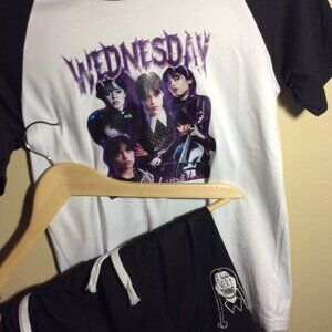 Wednesday Addams  SHIRT AND SHORTS